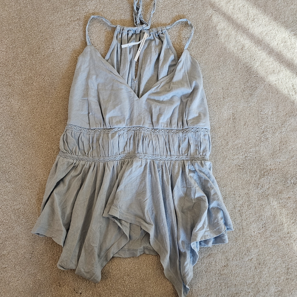 Anthropologie Light Blue Halter Top